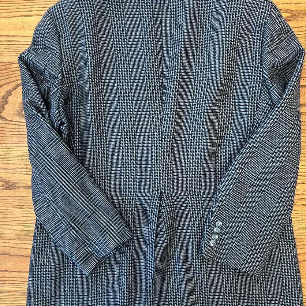 Vintage 80s Polo University Club Ralph Lauren Blue Herringbone Wool Blazer - Picture 2 of 12